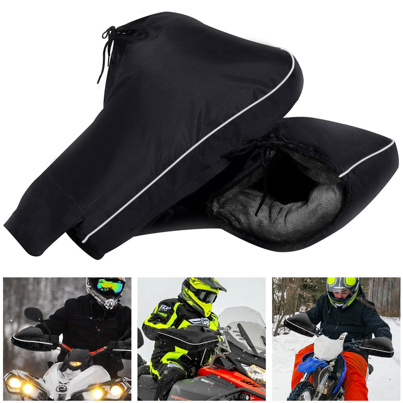 YUNVI ATV Hand Muffs Winter ATV Accessories, Waterproof ATV Gloves, Snowmobile Handlebar Gloves for Men in Cold Weather Black
