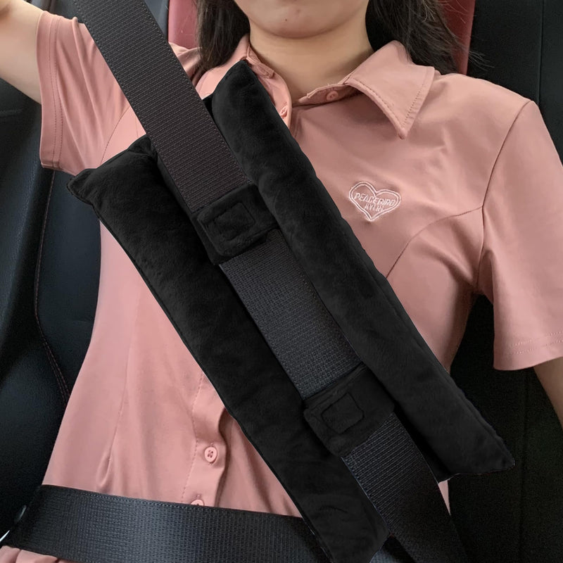 Seat Belt Pillow for Mastectomy Post-Surgery, Heart Surgery Recovery Support Cushion for Chest Chemo Port Pacemaker Bypass Hysterectomy Recovery Pillow (Black) Black