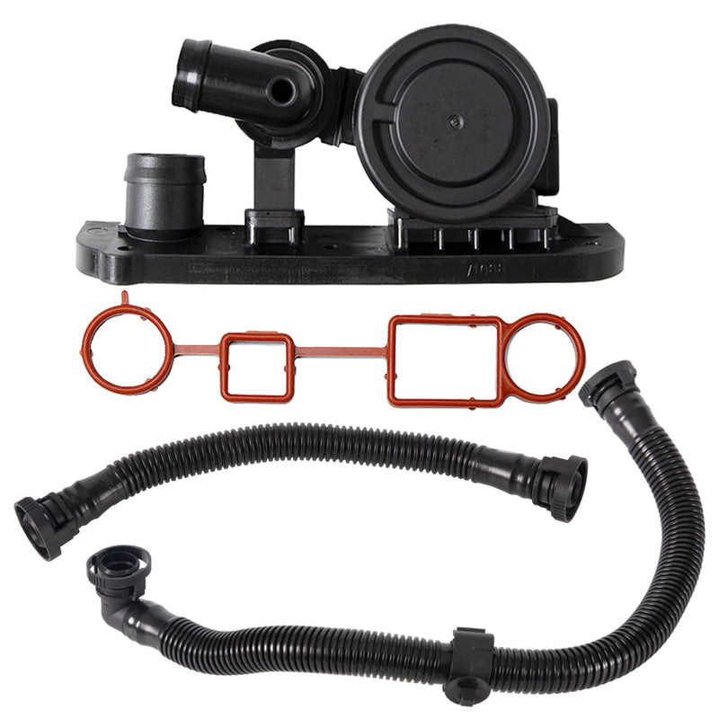 PCV Crankcase Vent Valve + Gasket + Hose Replacement For 2005 2006 VW Jetta Passat Audi A3 A4 A4 Quattro 2.0T FSI Black Vent Valve+Gasket+ Hose