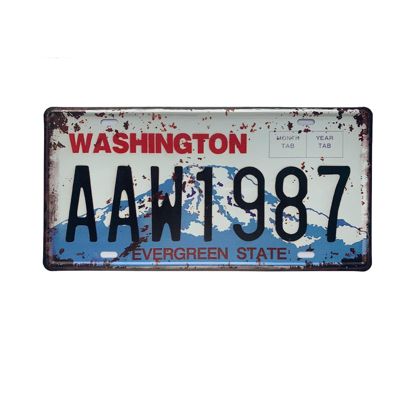 Washington License Plate Washington car Plates Aluminum Novelty Car Decor License Plates 12"x6" Front of Car Decorative Retro Rusty License Plate for Men Women Car-47 One size