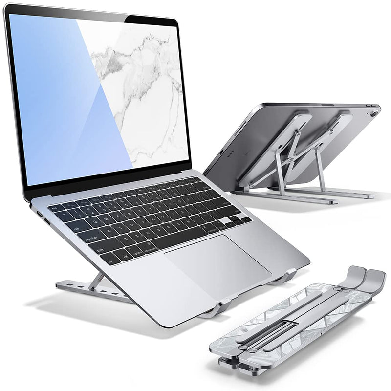 i-Blason Cosmo Laptop Stand, Adjustable Aluminum Alloy Laptop Riser Holder with Multi-Angle Stand Compatible with MacBook Pro/MacBook Air, 7-17.3" Laptops & Tablets (Silver) Silver