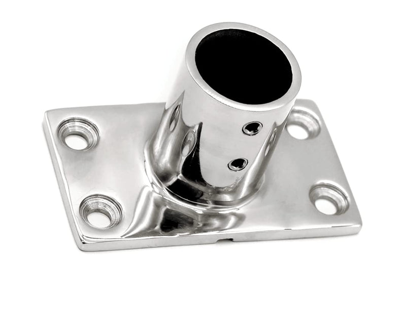 Marine Boat Rectangular Base，Heavy Dudy 316 Stainless Steel Yacht Hand Rail Fitting Rail Tube Stanchion Base Column Accessories 1 1/4inch Option：90 Degree