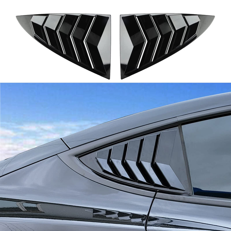 YHCDSEA for Model 3 Rear Side Window Shutter Cover Louver Sport Style Cool Exterior Decoration fit for Tesla Model 3 2017-2025 Accessories (Glossy Black) Glossy Black
