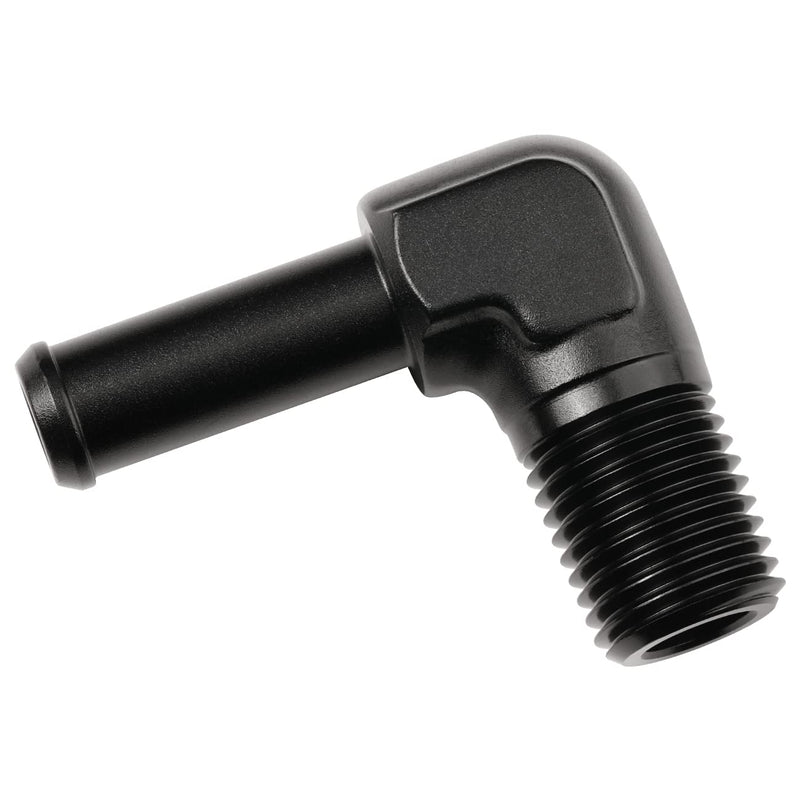 1/4 NPT Male to 3/8" Hose Barb Fitting Adapter 90 Degree Elbow Aluminum Black 1/4 NPT to 3/8 Barb Black - 90 Degree