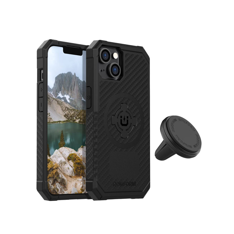 Rokform - iPhone 14 Rugged Case + Super Grip Vent Mount for Car, Truck, or Van
