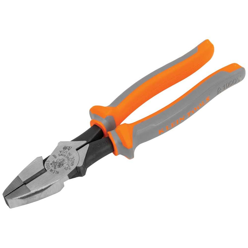 Klein Tools 2139NERINS 1000V Insulated Side Cutter Pliers, Made in USA, High Leverage Design, Induction Hardened Knives, 9-Inch