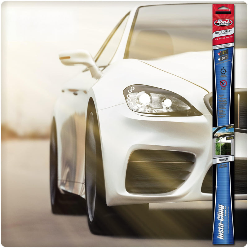 Black Magic Insta-Cling 5% VLT Tinted Window Film, Reusable Car Window Tint — Black 5%