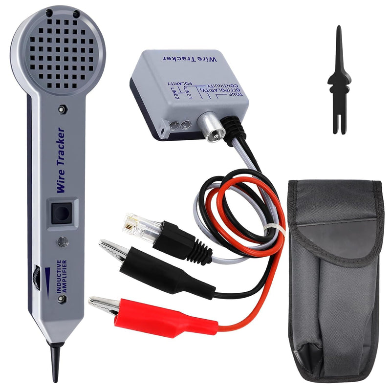 Network Cable Tracing Tester Kit, Tracer Circuit Tester with Audible and Visual Indication, Tone Generator Kit Line Finder for Telephone, Coax, Trace Data, Security, Electrical Cables