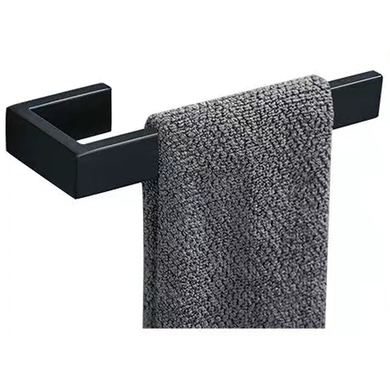 JOPOFI Hand Towel Holder, Towel Ring - Thicken Stainless Steel Towel Holder for Bathroom wall, 8" Rectangular Modern Design Hand Towel Bar, Contemporary Hand Towel Rack - Matte Black 1PCS
