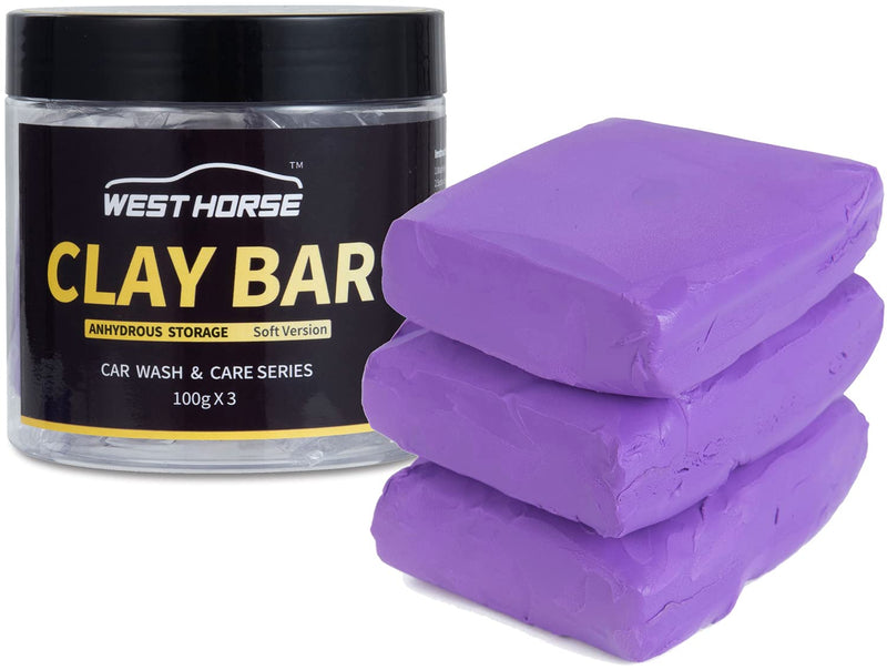 Clay Bar 3 Pack 300g(3x100g) Car Detailing Magic Clay Bars, Auto Clean Wash Bars, Deeply Cleanse The Paint Surface (Medium) Medium