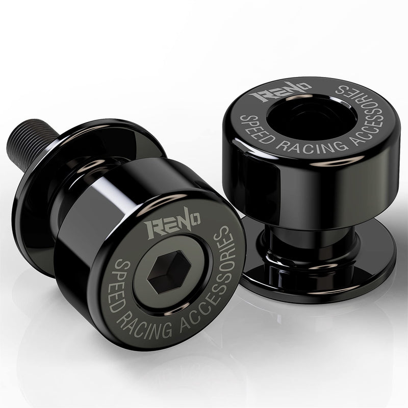 RENO SP1-M8 Aluminum Motorcycle Swingarm Spools Slider PRO Compatible with Select Models (Black, 2 Pcs) 8MM