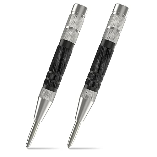 Glieskir 2-Pack Automatic Center Punch, 6-Inch Heavy Duty Steel Tool 6INCH