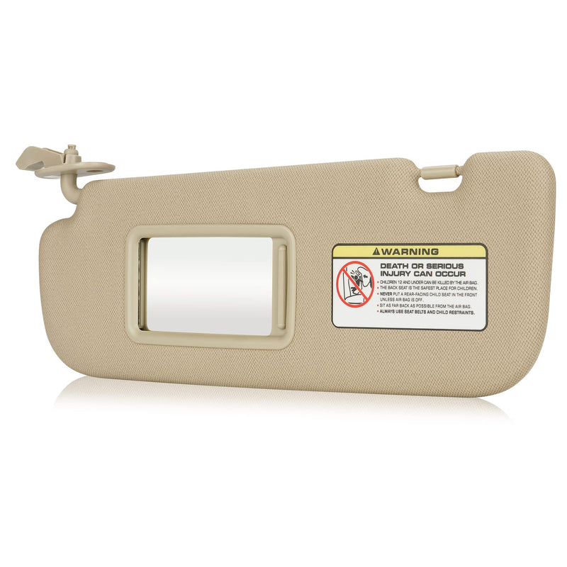 Beige Driver Left Side Sun Visor Replacement Compatible with 2011 2012 2013 2014 2015 Hyundai Elantra Replace 852103X000TX Beige