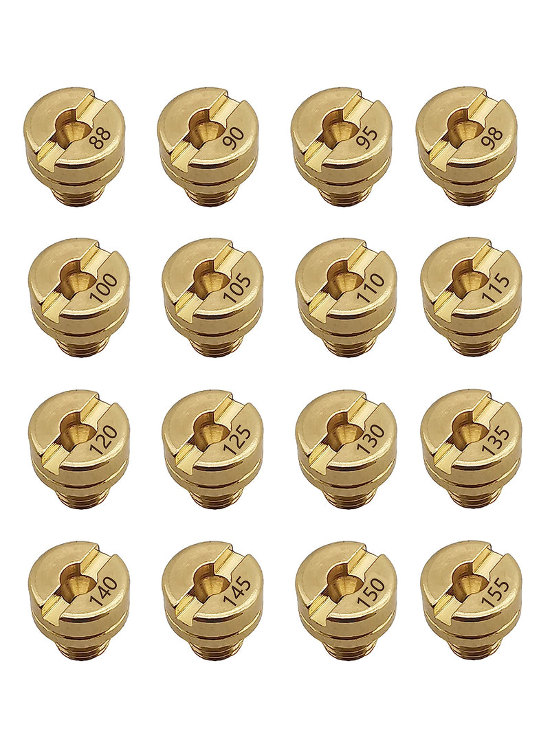 YAMAKATO 16pcs Carburetor Jet Kit Main Jets for Mikuni VM22 VM24 VM26 125cc 150cc 200cc 250cc for Mini Bike Dirt Bike Pit Bike ATV 88 90 95 98 100 105 110 115 120 125 130 135 140 145 150 155 M5*0.75 VM22 jets