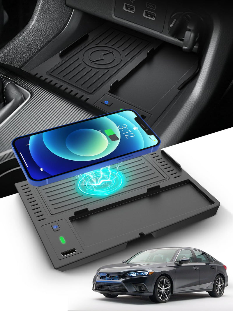 CarQiWireless Wireless Charger for Honda Civic 2022-2026 | Charging Pad,Cleaner Tidier Interior,Safer Driving,Convenient,Broad Compatibility