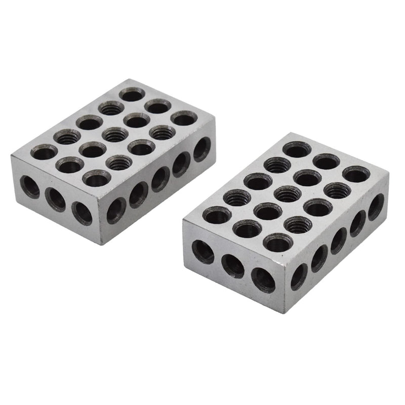 Precision 1 x 2 x 3 Inch Blocks 23 Holes Accuracy 0.0002 Inch Suitable for Milling Machines for Setup, Layout and Inspection Jobs 1 Pairs