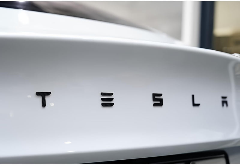 Metal Tesla Letters Emblem Trunk Logo Decal Tailgate Rear 3m Adhesive Compatible with Tesla Model 3 Y Highland Juniper Matte Black (Tesla Letters)