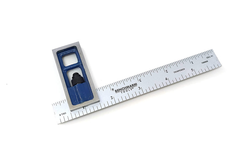 Benchmark Tools 106608 6” Woodworking Precision Double Square 1/8” and 1/16” Graduations Accurate to +/- 0.002 inch Over Length of Hardened Stainless Steel Blade
