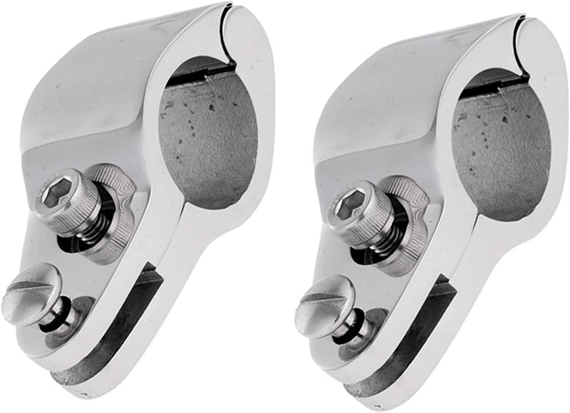 2Pcs Boat Bimini Top Hinged Jaw Slide, Stainless Steel 316 Marine Boat Canopy Tube Clamp Fitting Boat Accessories (Type: with Lock nut, 1inch) Type: with Lock nut