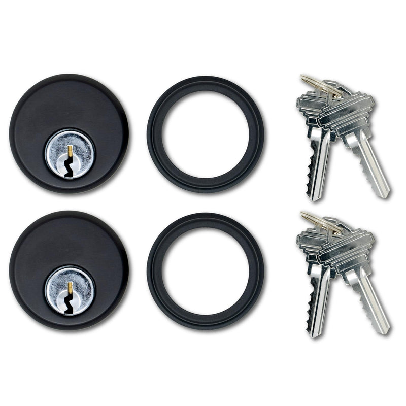 Summit DOORWARE Mortise Cylinder Door Lock Replacement Parts | Adams Rite 4036 Replacement Trim Rings with 4 Keys | High Grade Mortise Lock for Maximum Security | Duronotic Finish