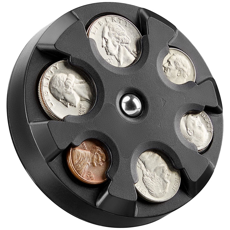 JOYTUTUS Coin Holder, Portable Coin Change Organizer, Universal Coin Storage Coin Holder for Car, Wallets, Pockets Medium Black