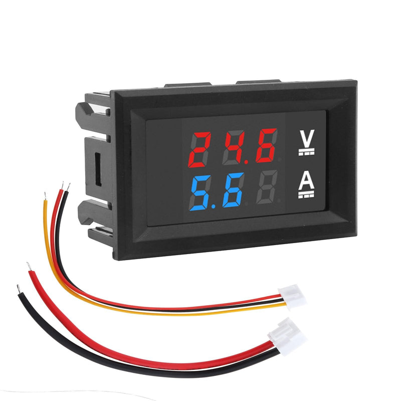 0.28" LED Voltmeter Ammeter, DC 100V 10A Amp Voltage Current Volt Amp Meter Tester, Red and Blue Dual Digital Panel