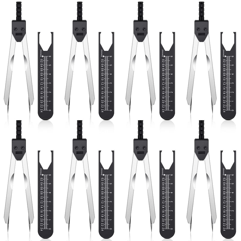 Frienda 8 Pieces EKG Caliper ECG Calipers Measuring Tool with Ruler Electrocardiogram Drafting Divider for Nursing (Black) Black