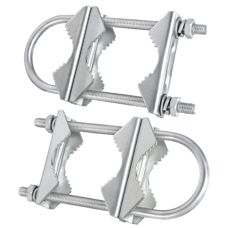 Double Antenna Mast Clamp V Jaw Block with U Bolts, Heavy Duty Mast to Mast Mount Bracket Kit for Outdoor Antenna 2 sets 2 PCS
