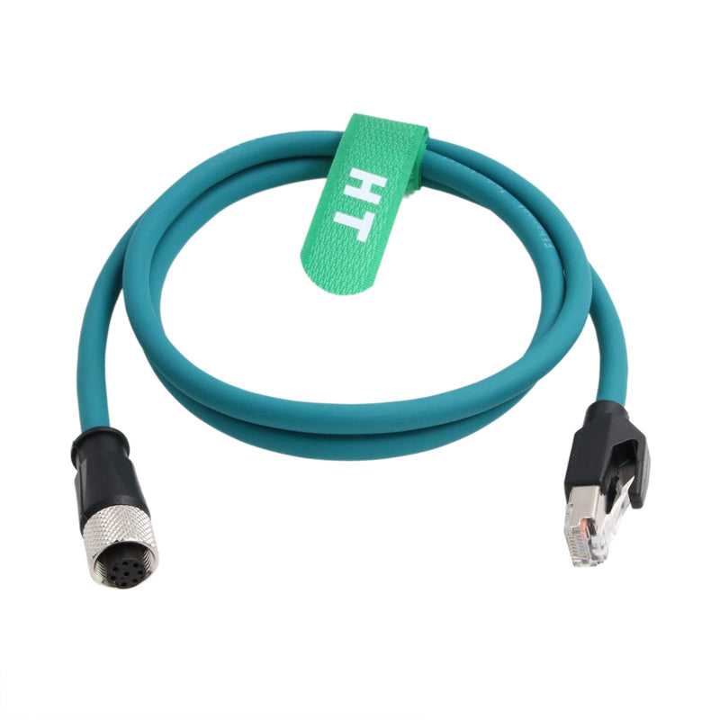 Ethernet Cable M12 A-Code 8-pin Female to RJ45 for Turck Actuator Sensor Fieldbus Profibus Network Factory Automation Application Computer 1m 1 m