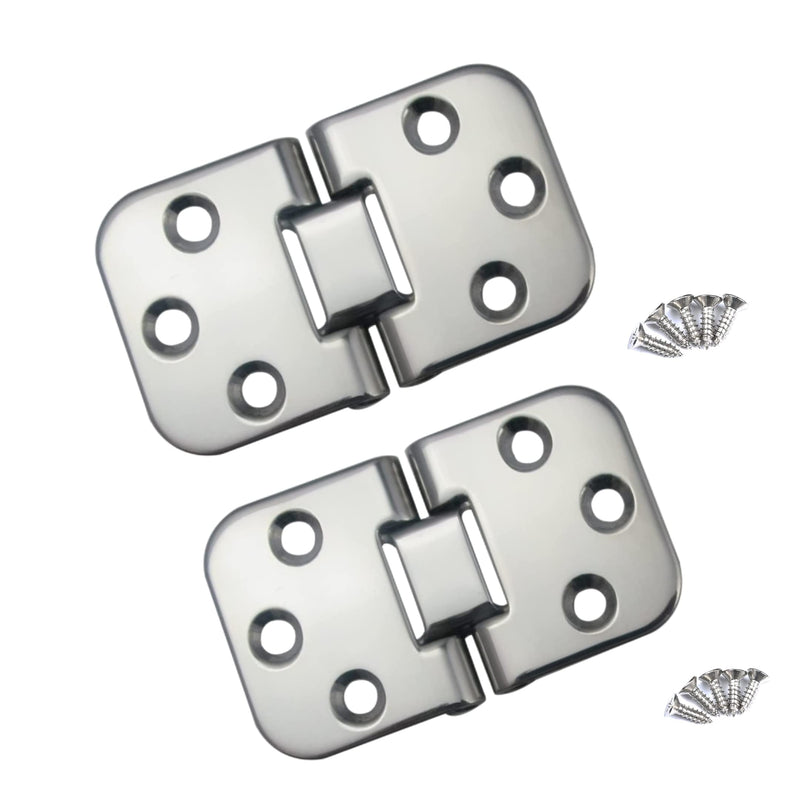 Stainless Steel 316 CAST Solid Marine Grade 180 Degree Flush Mount Hatch Hinge 2-3/4in x 1-1/2in(70mmx40mm) for Boat, RVs (Pair)