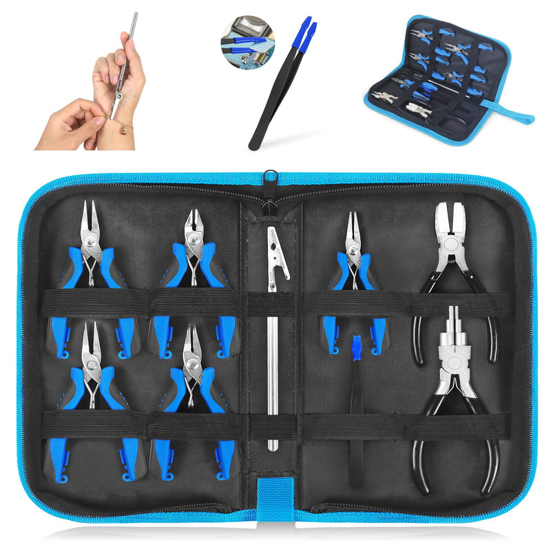Toolour Jewelry Pliers Set Jeweler Making Tools Kit,Mini Craft Pliers Tool for Adults Beginner,Jewelry Making Supplies DIY Beading Hobby Crafting Wrapping Crimping Cutting Repair