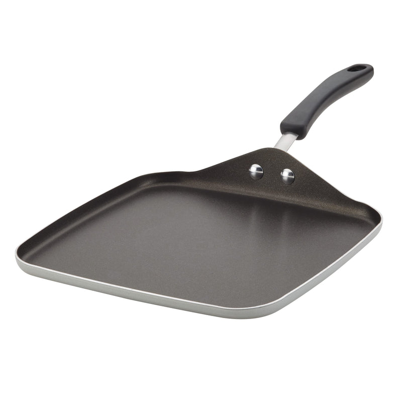 Farberware Cookstart Aluminum DiamondMax Nonstick Square Griddle Pan, 11-Inch, Silver Griddle (11 Inch)