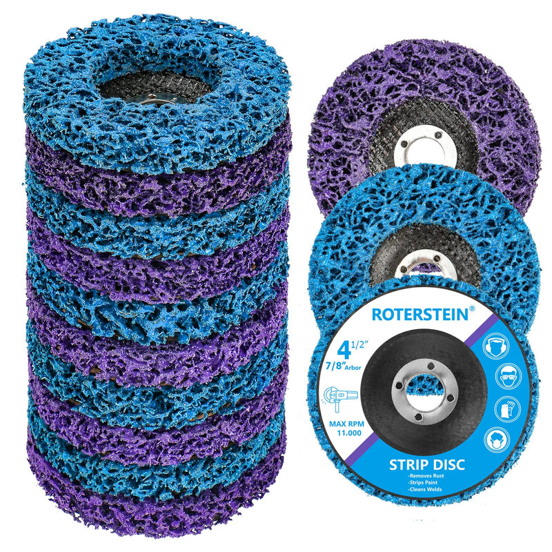 10 Pack Strip Discs Stripping Wheel 4.5 inch for Angle Grinder Clean and Remove Paint Coating Rust Welds Oxidation (4-1/2" x 7/8") 4-1/2" x 7/8"