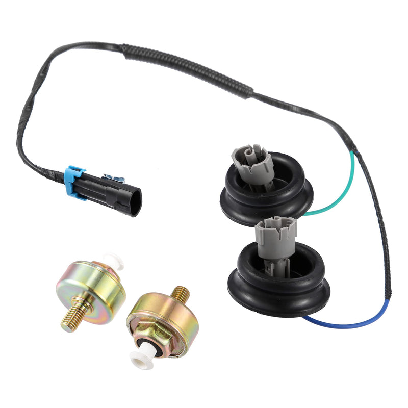 X AUTOHAUX 12589867 Dual Knock Sensors with Wiring Harness Kit for Chevy Silverado1500 2500 Tahoe Express Suburban for GMC Savana Sierra for Cadillac 4.8 5.3 6.0L 10456603