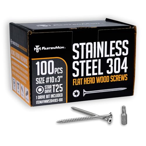 304 Stainless Steel Deck Screws, #10 x 3, 100 PCS #10 x 3"