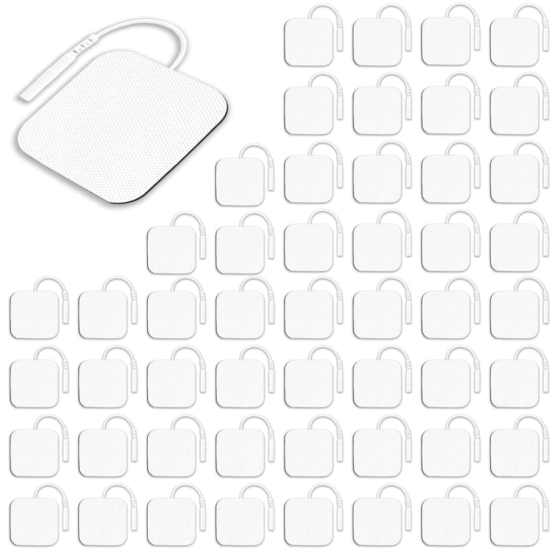  [AUSTRALIA] - TENS Unit Pads 2"X2" 52PCS 3rd Gen Upgraded Adhesive Latex-Free Reusable Non-irritating Suitable for Muscle Stimulation Electrotherapy Compatible with AUVON TENS 7000 Electrode,Replacement