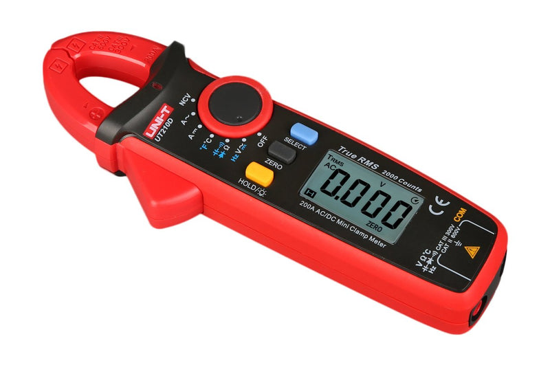 UNI-T UT210D Mini Clamp Meter, AC/DC Current Tester with Peak Hold & Data Hold, Measures DC Current from 0.1mA to 100A, True RMS, NCV, CAT III 600V for Inrush Current, Motor & PCB Repair
