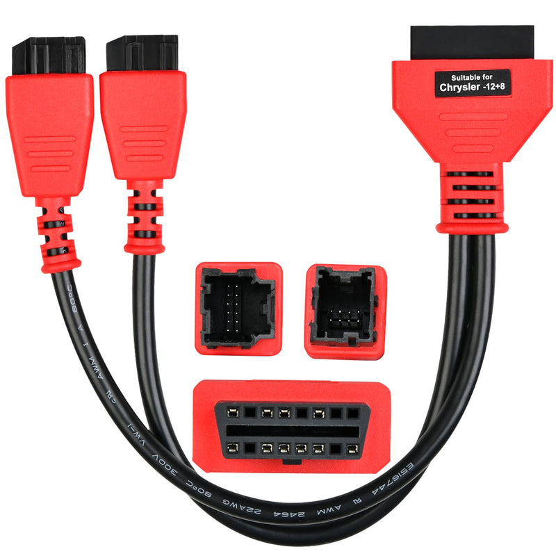 Autel Original OBD2 12+8 Adapter for Chrysler, OBD II Bypass Cable Gateway Protocol, Universal Security Bypass 12 8 Connector for FCA SGW Car, Work for All Scanner MK808 MX808 MX900 MS906 MS908