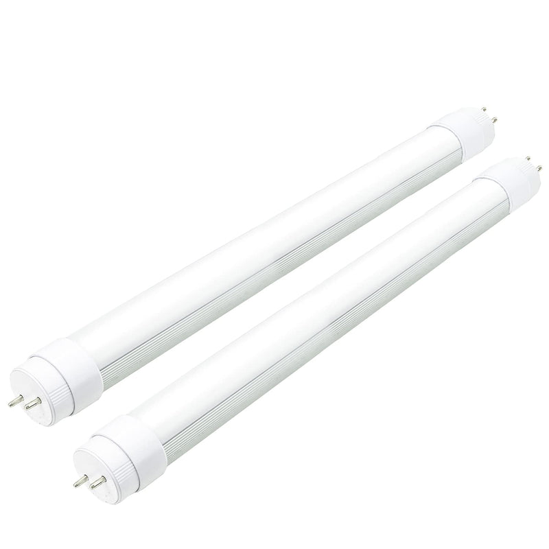 WYZM 2PCS F15T8 LED Tube Light,120V,7W,18" Length,5000K Daylight White,Rotatable End Caps,Frosted Cover,18 Inch Tube Light, F15T8 LED Replacement for Bulb. 2 pack-120V