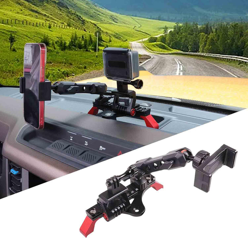 Phone & GoPro Holder-Slide Rail, Compatible with iPhone, Adjustable, Aluminum Alloy + ABS Material, Easy Installation Phone Holder - Adjustable