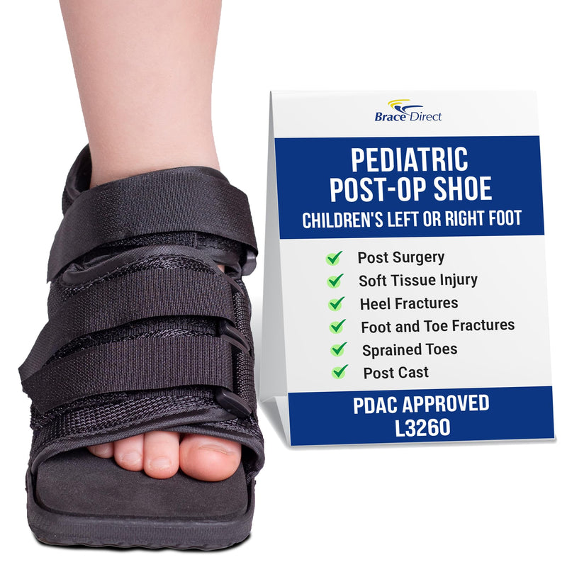 Pediatric Post Op Shoe for Children – Adjustable Recovery Shoe for Kids with Rocker Sole and Square Toe for After Surgery Protection of Broken Toes or Foot Injuries L3260 (M - Kids 4.5 Little Kid