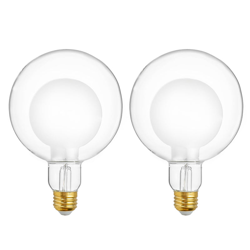 FLSNT 2 Pack G125(G40) Decorative Dimmable Globe LED Bulbs, 2700K Soft White, 7W(40W Equivalent), 400LM, E26 Medium Base, CRI90, Oversized Edison Bulb for Bathroom, Bedroom, Living Room