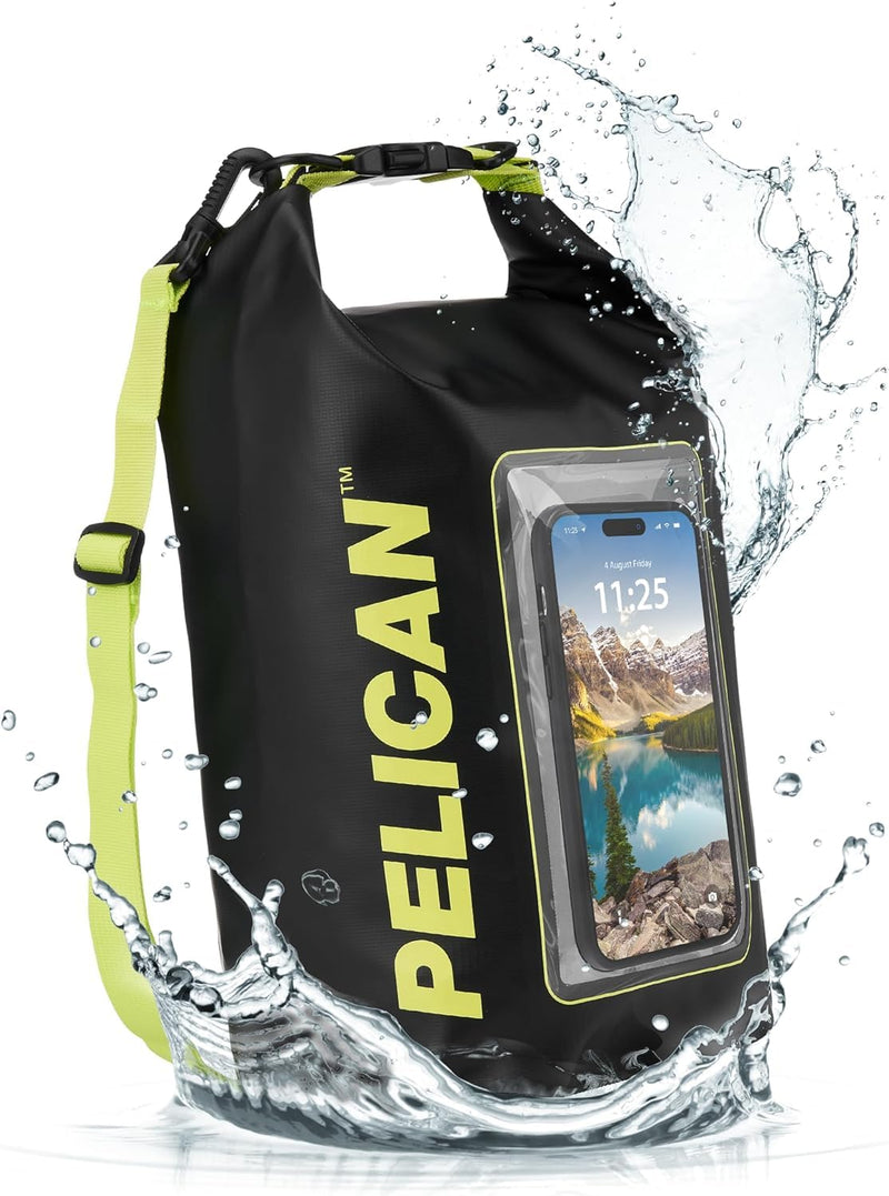 Pelican Marine IP68 Waterproof Dry Bag 5L w/Phone Pouch/Case - Black/Yellow Black/Yellow - 5L