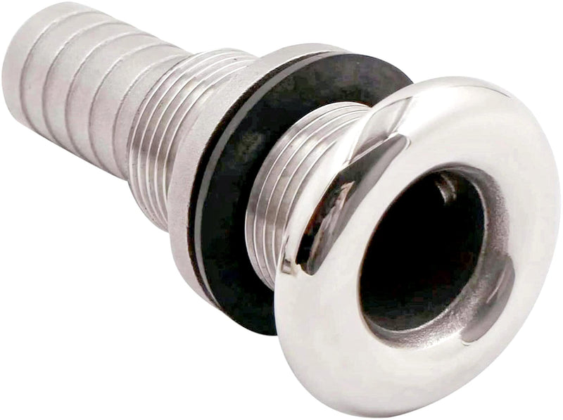 3/8" 1/2" 3/4" 1" 1-1/4"1-1/2" Thru Hull Fitting Hose Barb with Nut,316 Stainless Steel Accessories for Marine Boats Drain Pipe Yacht-1 Pack Horse ID:1 1/4"