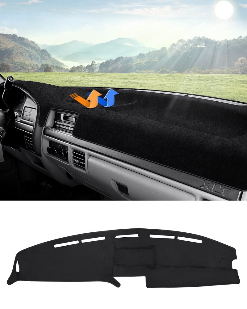 Autorder Dashboard Cover Mat for 1992-1996 Ford F150 F250 F350 Accessories Dash Cover Flannel Dash Mat Sunshade Glare UV Rays Protector 1992-1996 F150 F250 F350