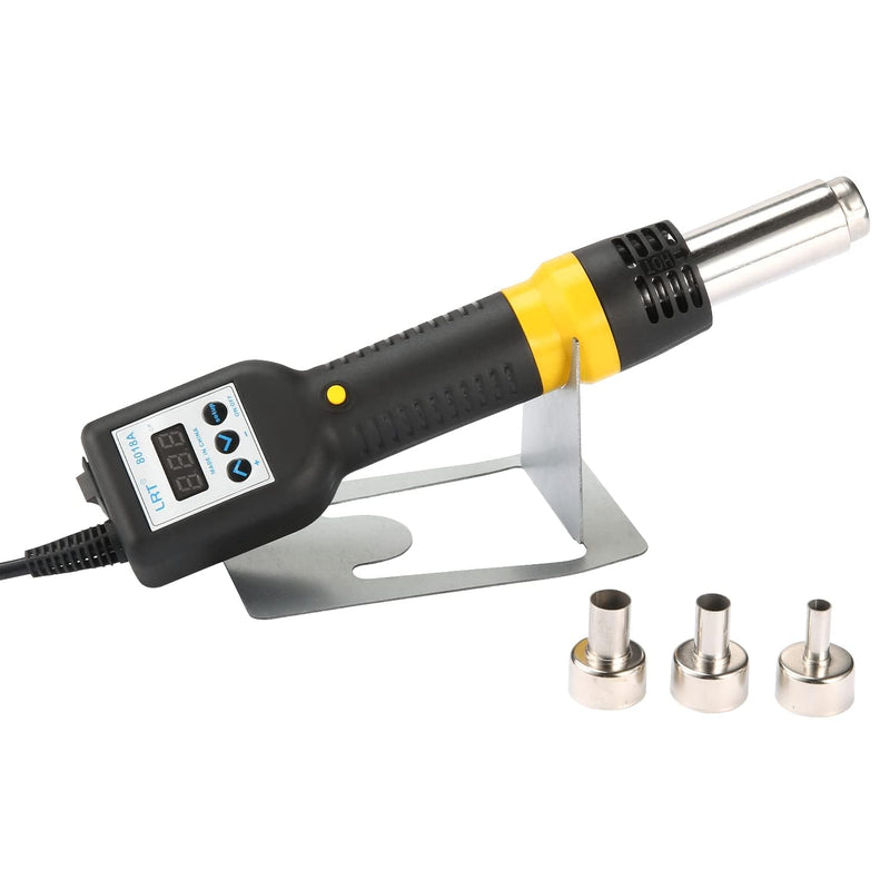 LRT 8018A Professional Hot Air Rework Station with Digital Temperature Control - 600W SMD Desoldering Gun, 3 Nozzles & LED Display for Electronics Repair, PCB Soldering, Phone Fixing Tools