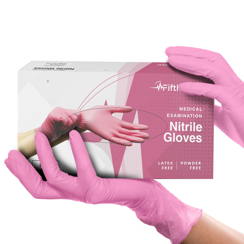 FifthPulse Fuchsia Hot Pink Nitrile Disposable Gloves -3 Mil Medical Exam Nitrile Gloves -Powder and Latex Free Medium 200