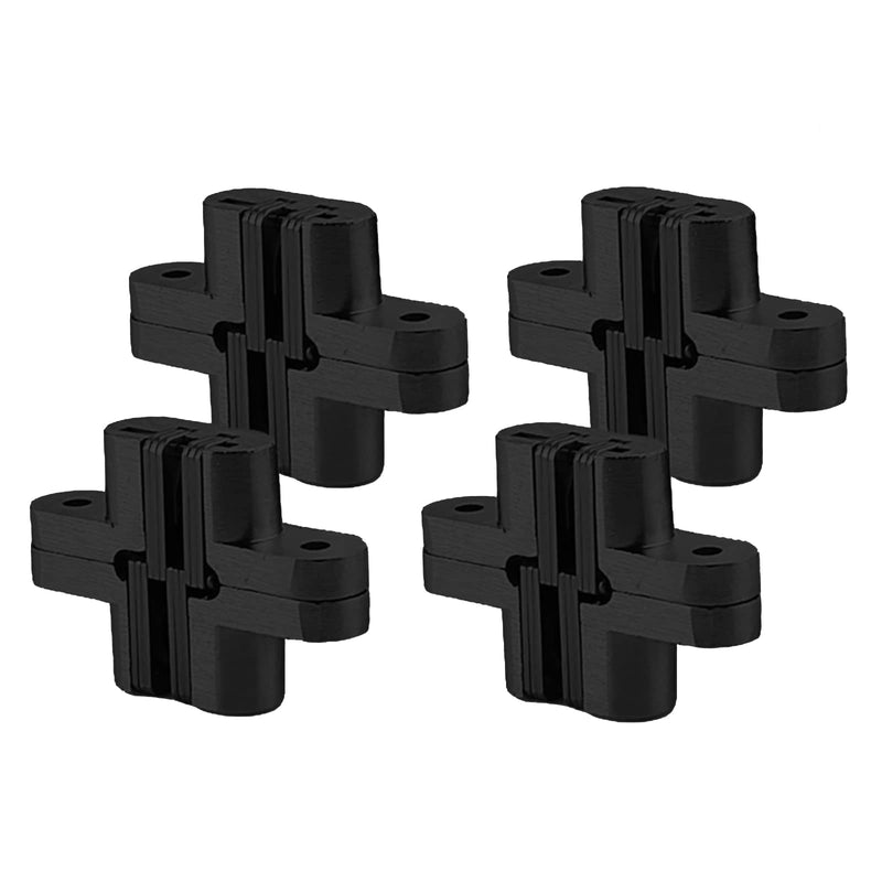 2pair (4pcs) 2-3/4" Black Hidden Hinges Stainless Steel Invisible Door Hinges Concealed Barrel Wooden Box 2-3/4"