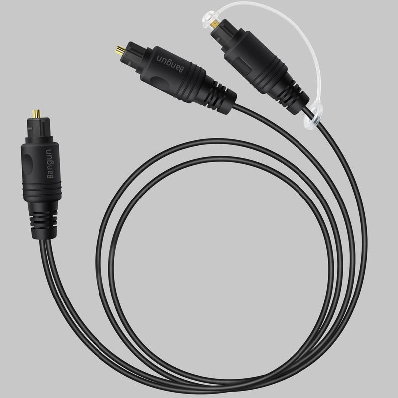 1x2 Digital Audio Splitter Cable, Toslink Digital Fiber Optic Audio Splitter 1 Male Input 2 Male Output (for Home Theatre, Xbox, PS5/PS4), 6ft optical splitter cable