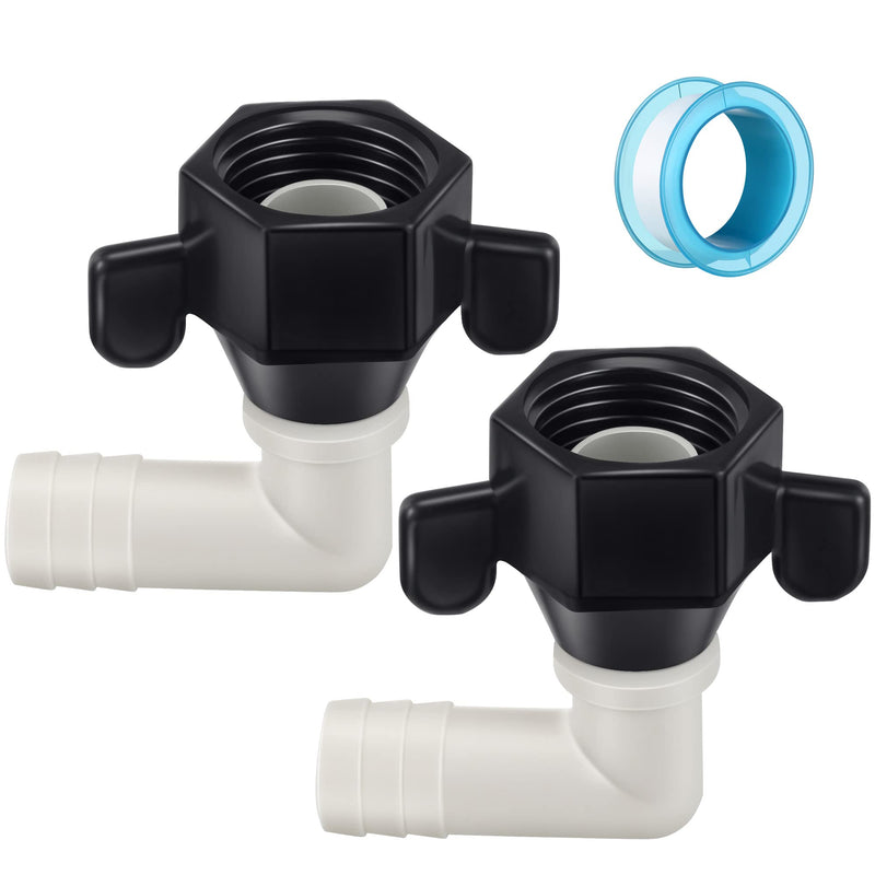 Dreyoo 1/2" x 14 NPT x 1/2" Barb Elbow and Straight Swivel Adapter RV Water Pump Fittings with Thread Seal Tape, 1/2 Inch Female Threaded Pex Fittings for Water Pump Strainer